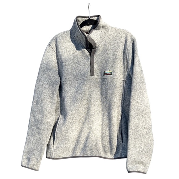 L.L. Bean Other - L.L. Bean Men's Light Gray Zip-Up Sweater Fleece Pullover L EUC Outdoor Hiking
